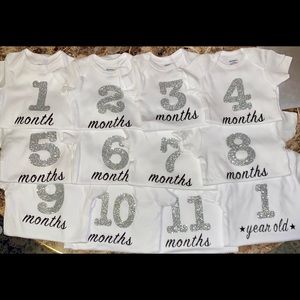 Milestones First Year Baby Onesies Set
